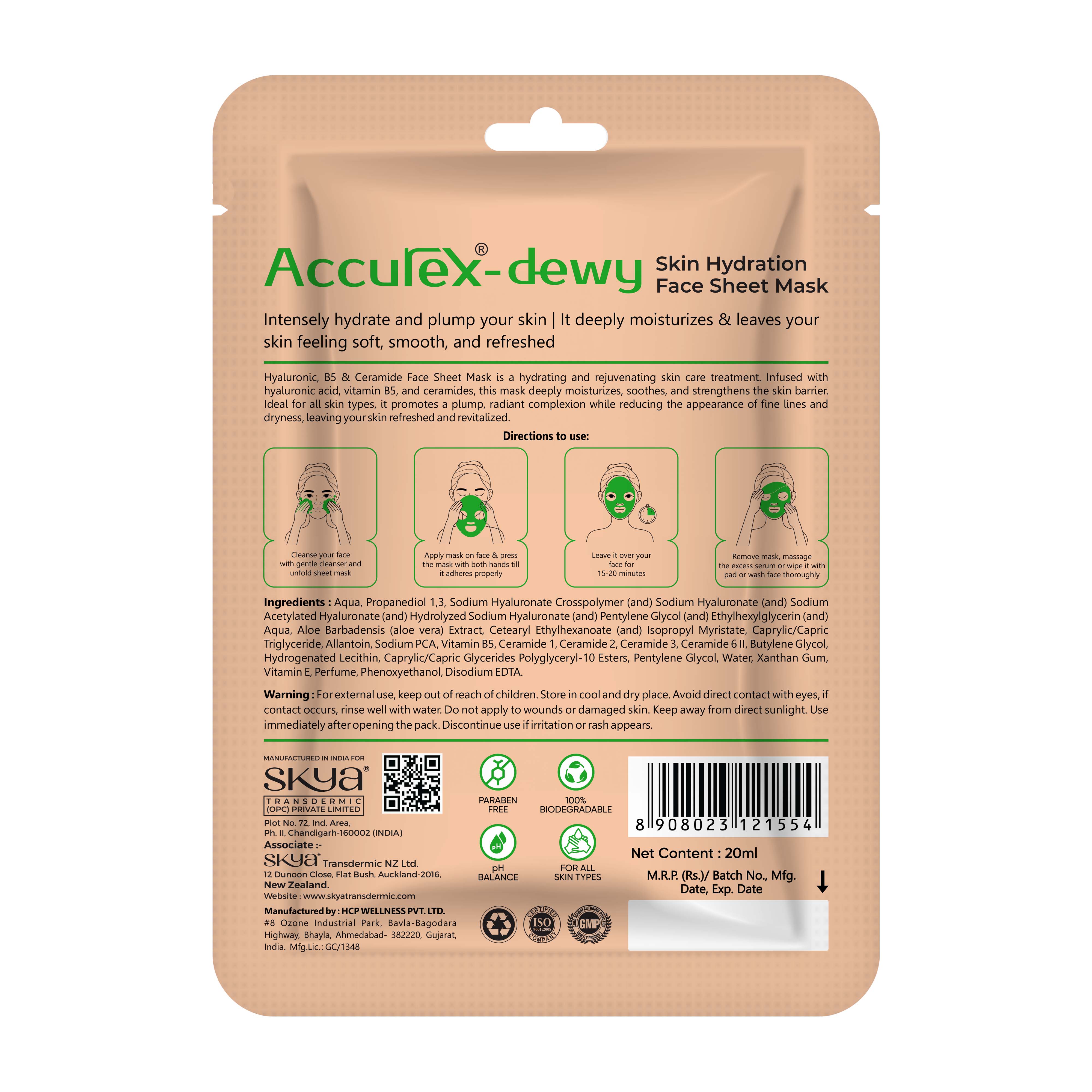 Accurex Dewy Skin Hydration Face Sheet Mask