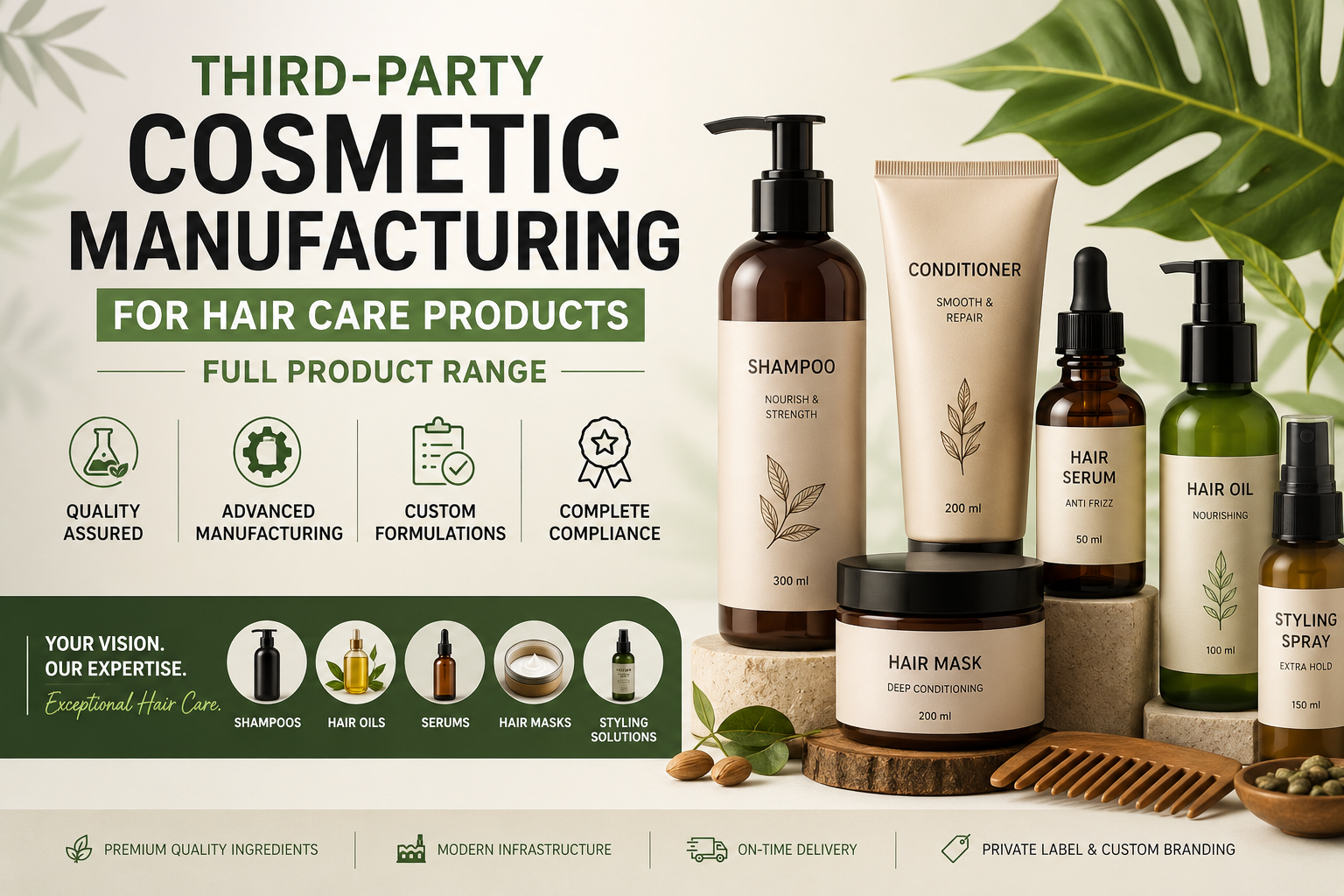 Third-Party Cosmetic Manufacturing for Hair Care Products — Full Product Range