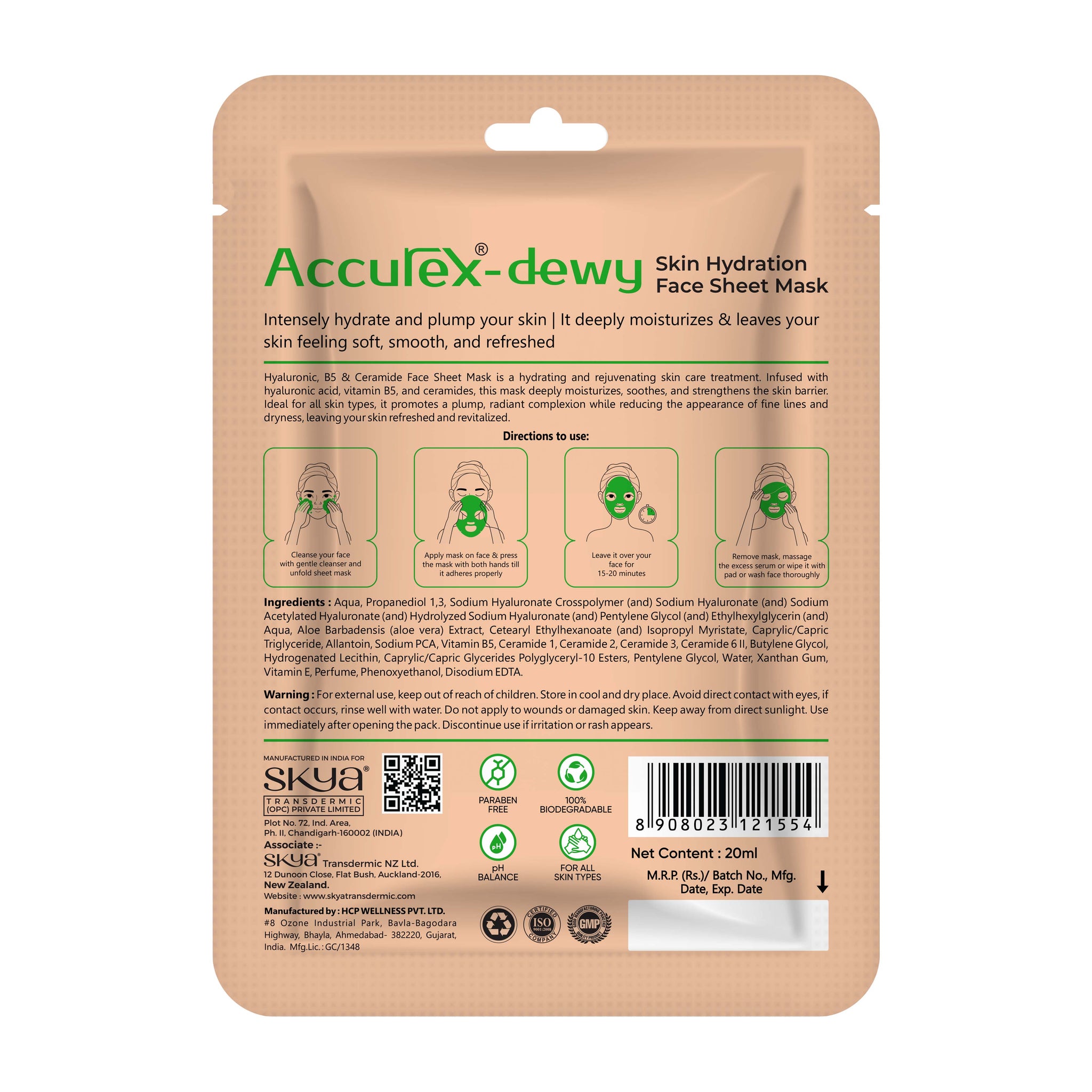 Accurex Dewy Skin Hydration Face Sheet Mask