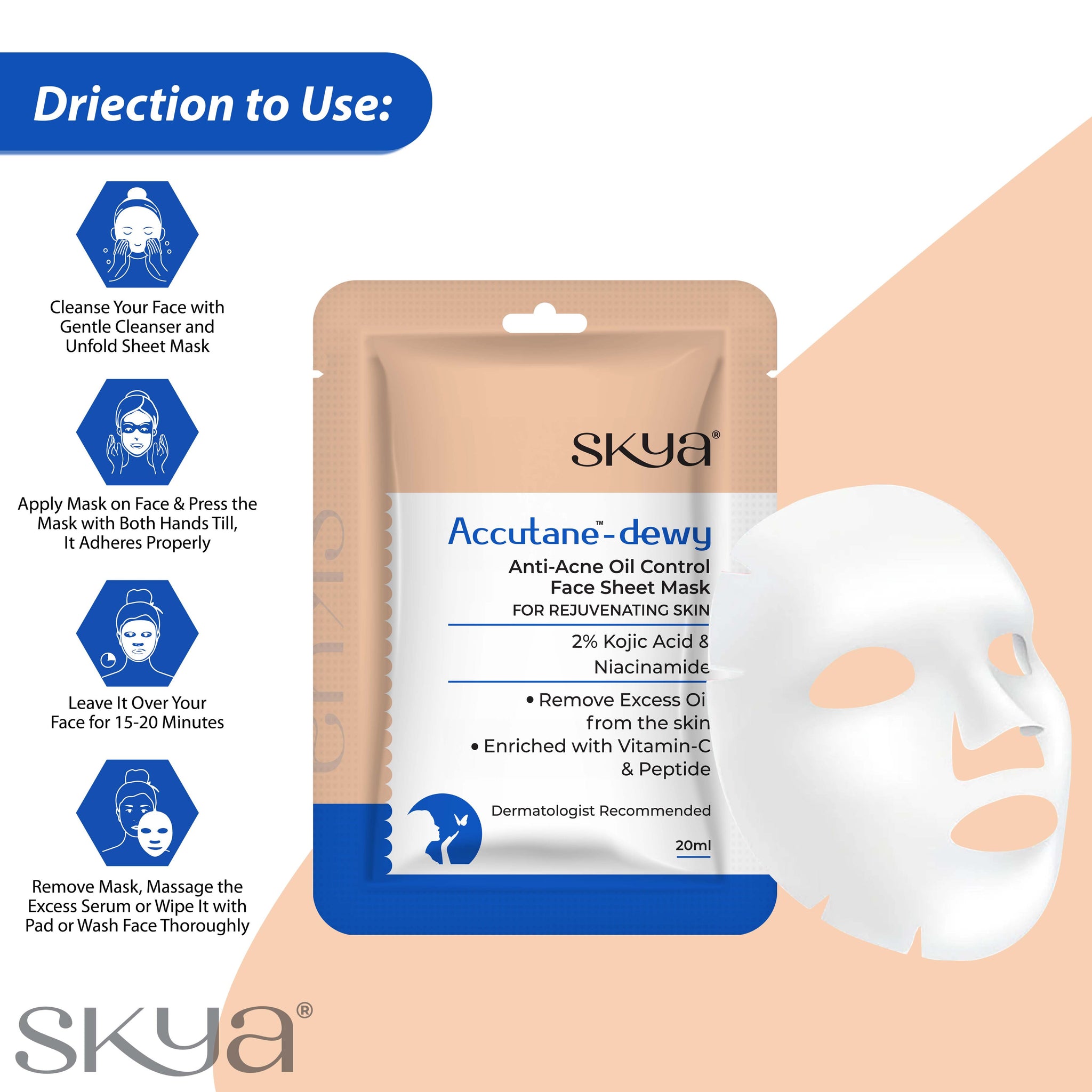 Accutane - Dewy Anti Acne oil Control Face Sheet Mask