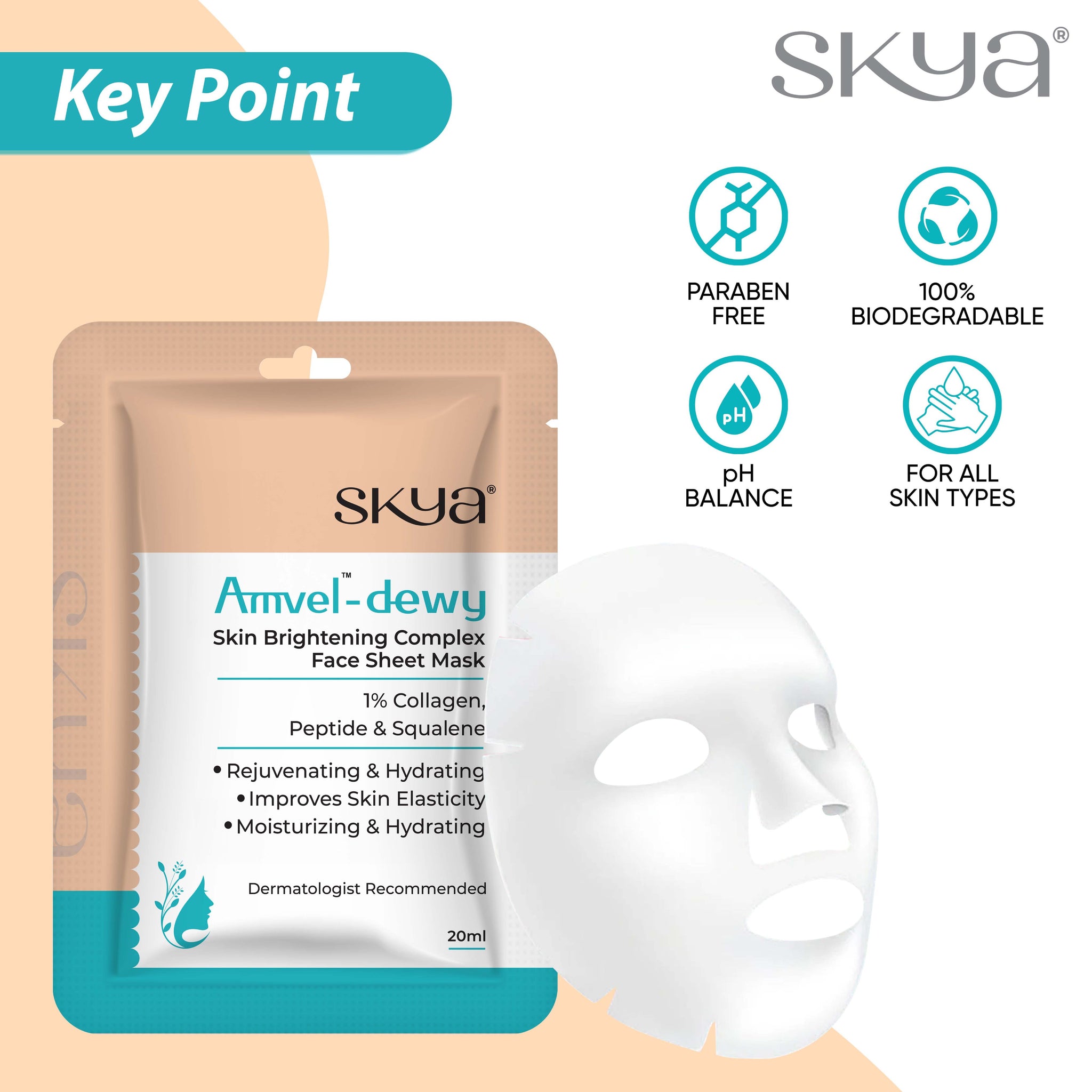 Amvel- Dewy Skin Brightening Complex Face Sheet