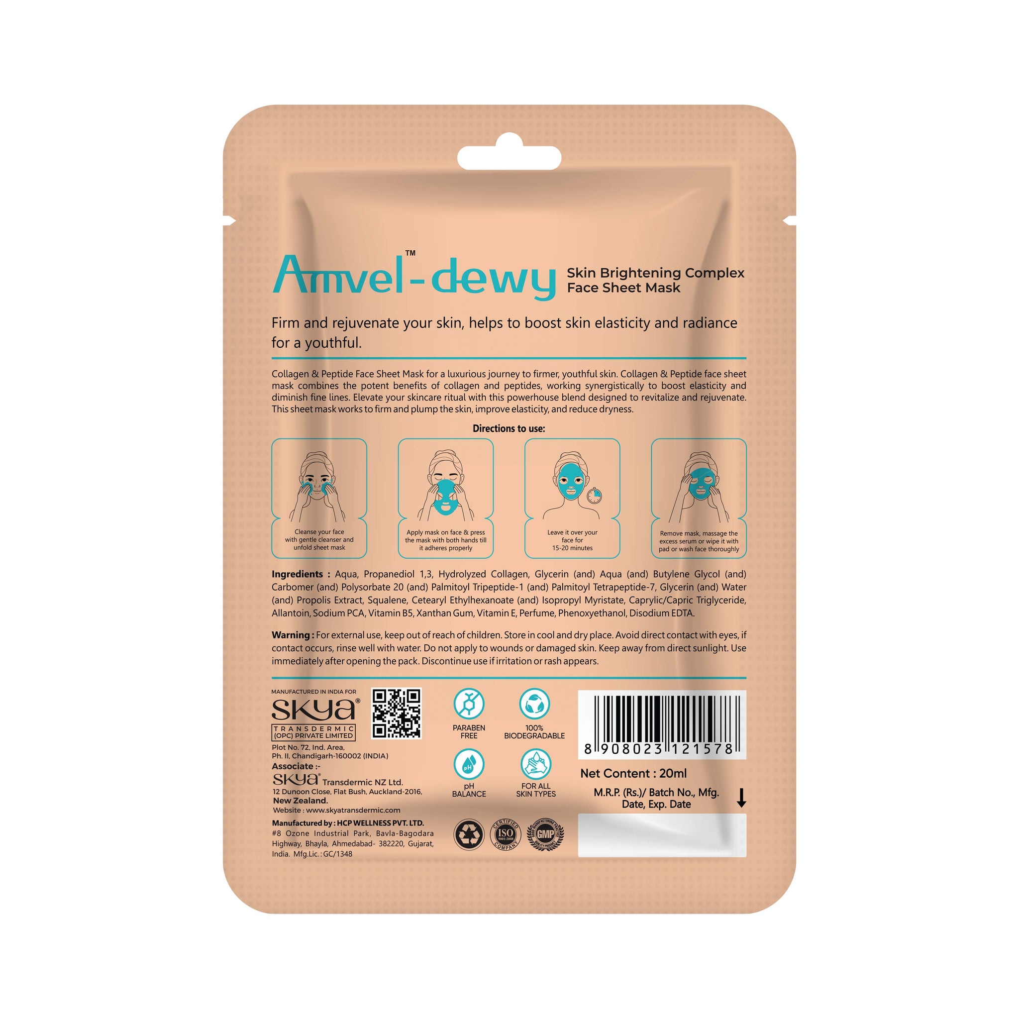 Amvel- Dewy Skin Brightening Complex Face Sheet